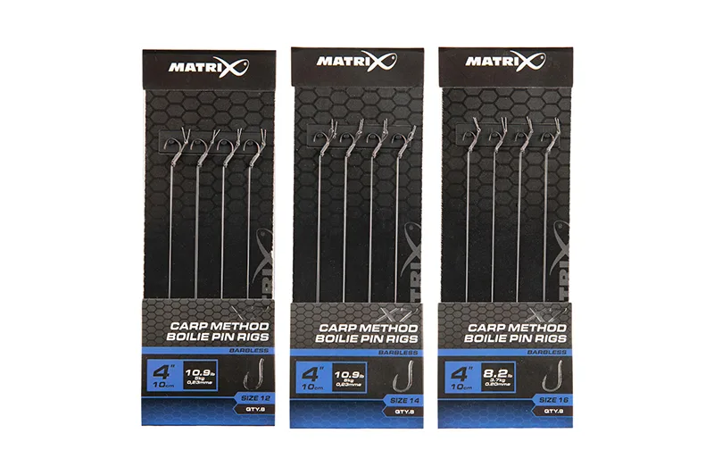 Matrix X7 Carp Method 10cm Boilie Pin Rigs - 12, 0.23mm