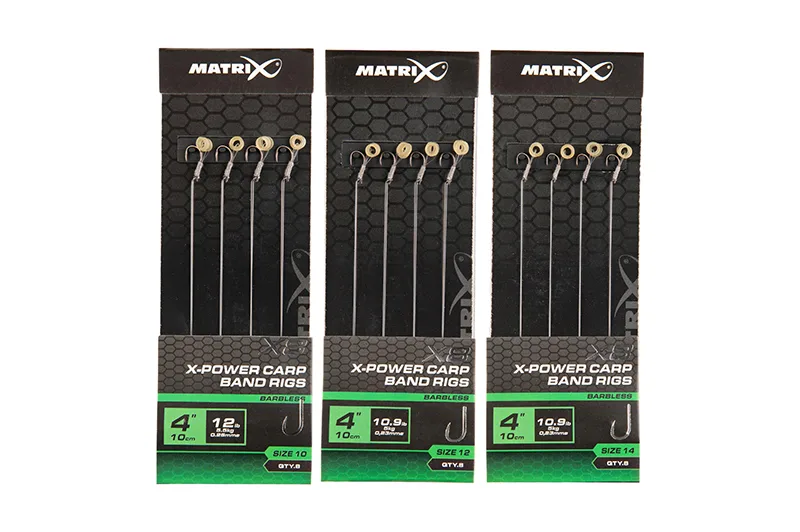 Matrix X8 X-Power Carp 10cm Band Rigs - 10, 0.26mm