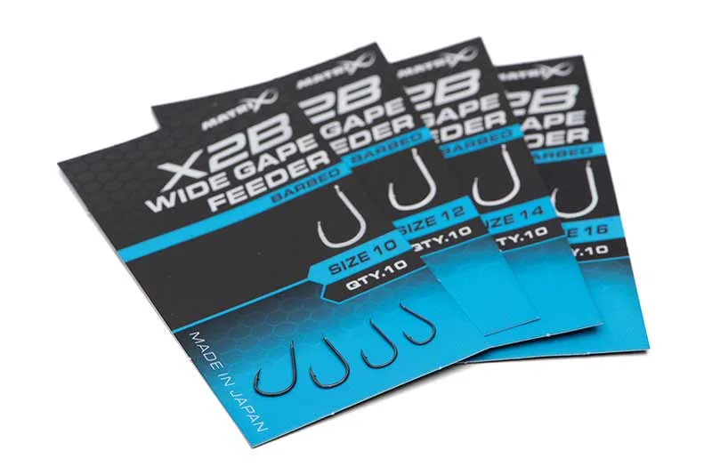 Matrix X2B Wide Gape Feeder Barbed Eyed Hooks