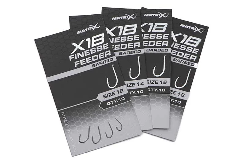 Matrix X1B Finesse Feeder Barbed Eyed Hooks