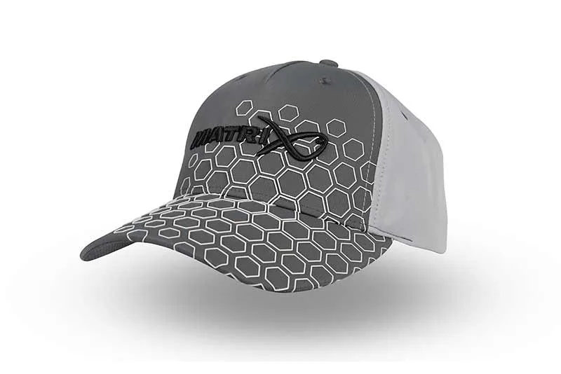 Matrix Hex Print Baseball Cap — Grey