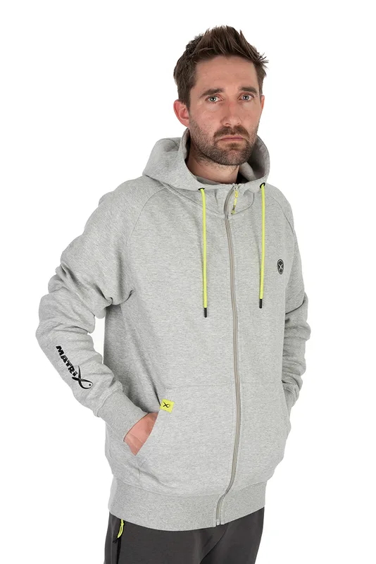 Matrix Full Zip Hoody Grey/Lime