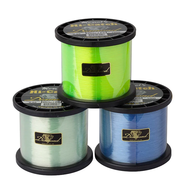 Momoi Hi-Catch Diamond Nylon Mono - Brilliant Blue, 30lbs, 1000yds