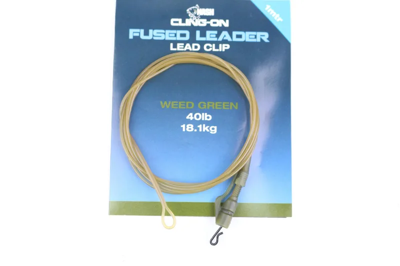 Nash Cling-On Fused Leader Lead Clip - Weed Green