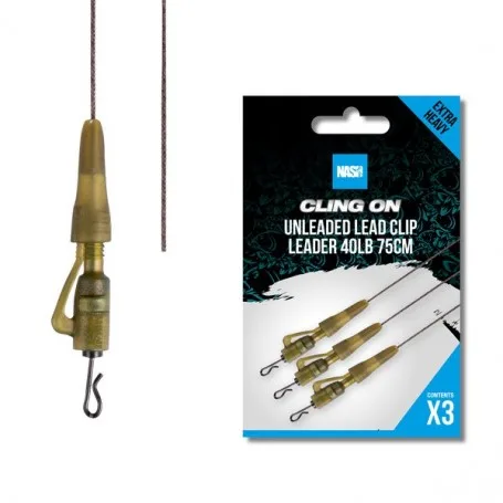 Nash Cling On Unleaded Leader — 75cm, Lead Clip