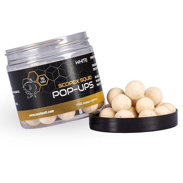Nash Scopex Squid Pop Ups — 12mm, White