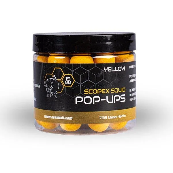 Nash Scopex Squid Pop Ups — 12mm, Yellow