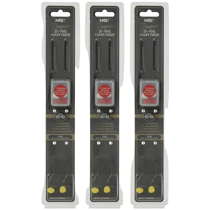 NGT Dynamic Twin Pack D Rig Hair Rigs