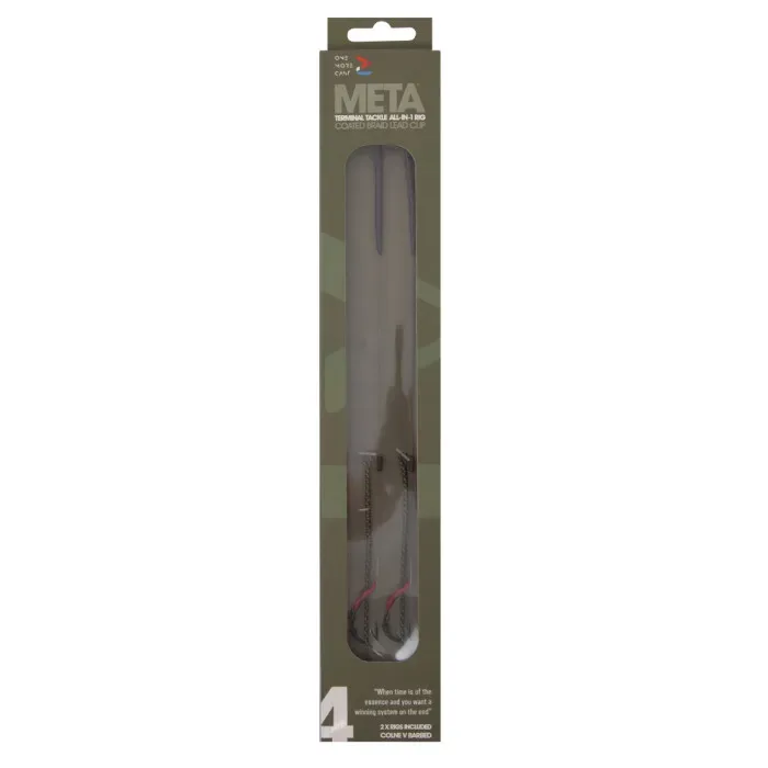 OMC Meta Terminal Tackle All-In-1 Coated Braid Lead Clip Ready Tied Rig Barbless