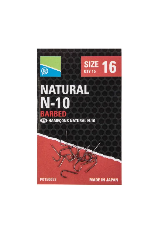Preston Innovations Preston Natural N-10 Barbed Hooks - 16