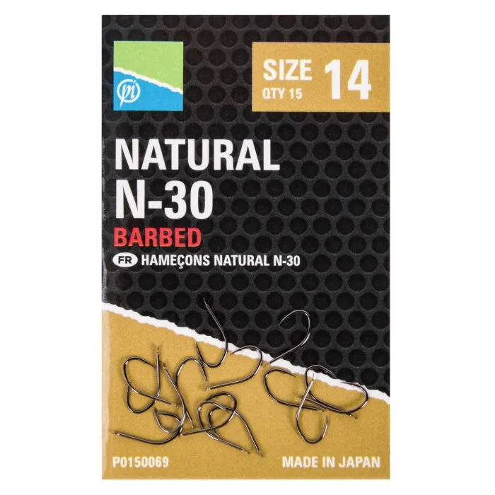 Preston Innovations Preston Natural N-30 Barbed Hooks