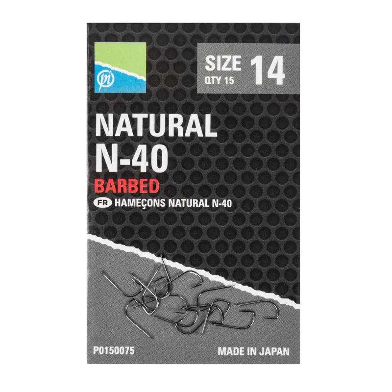 Preston Innovations Preston Natural N-40 Barbed Hooks - 16