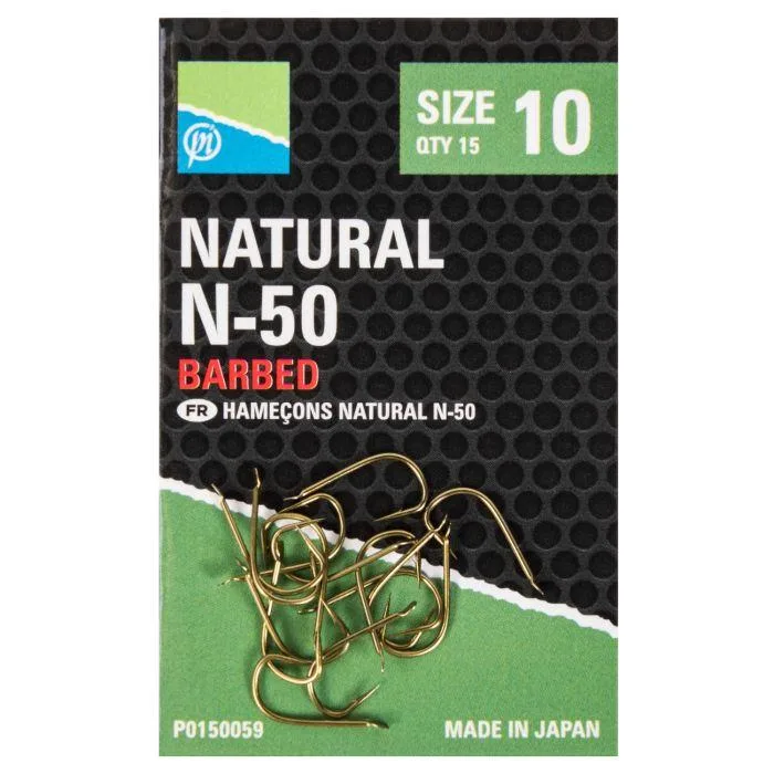 Preston Innovations Preston Natural N-50 Barbed Hooks - 16