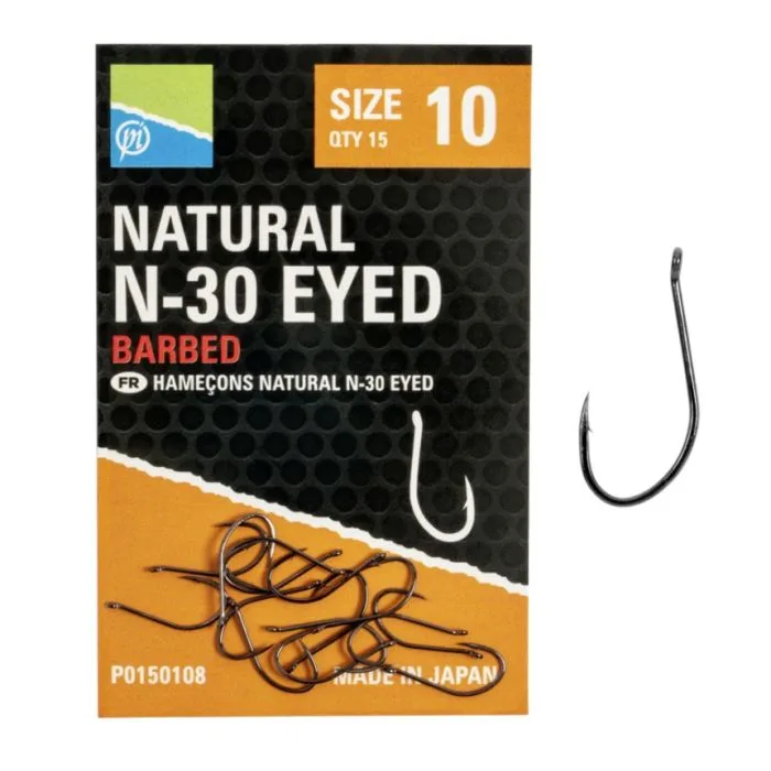 Preston Natural N-30 Eyed Hooks
