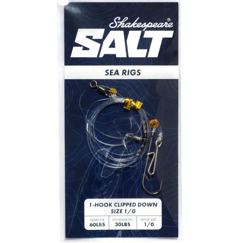 Shakespeare Salt 1 Hook Clipped Down Rig - 3/0