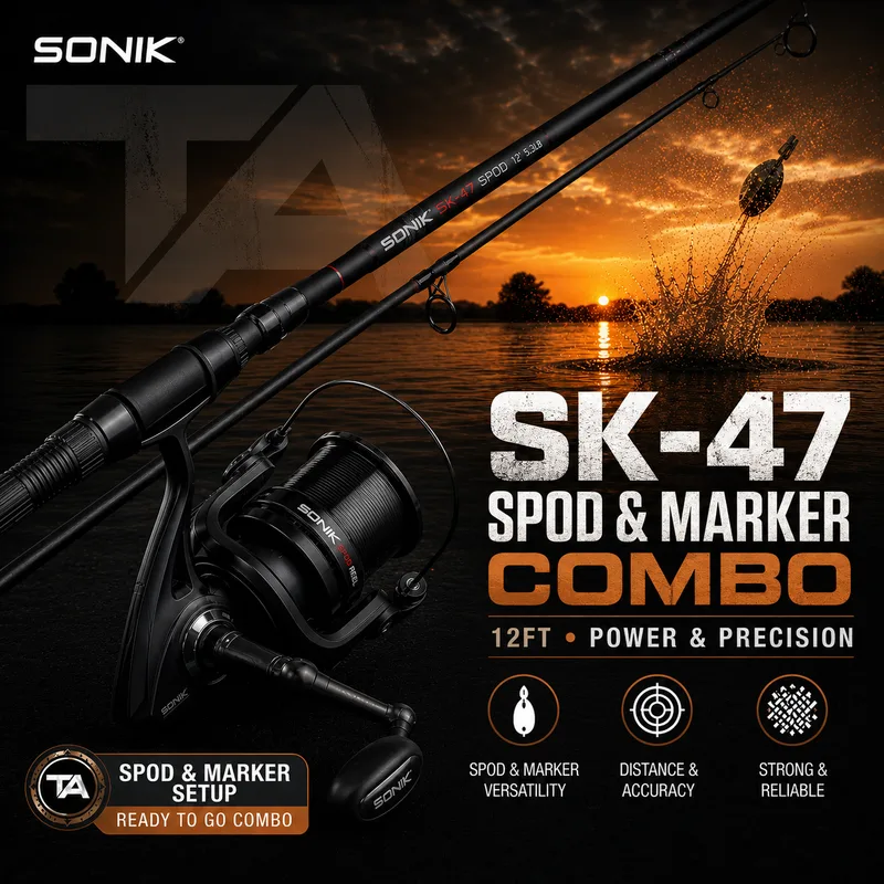 Sonik SK-47 Spod/Marker 12ft With Sonik Turbo Spod Reel Combo
