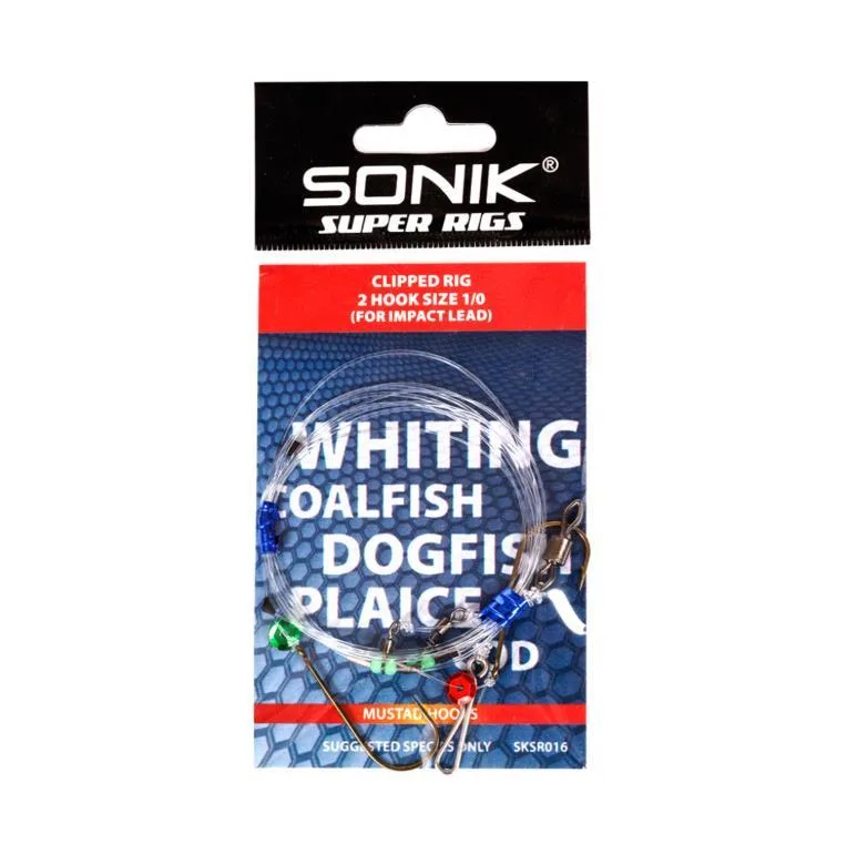 Sonik Super Sea Rigs 2 Hook Clipped Impact Lead