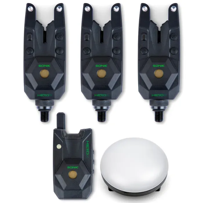 Sonik HeroX Bite Alarm Set + Bivvy Lamp
