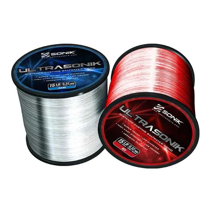 Sonik Ultrasonik Saltwater Mono - Clear, 25lb, 0.42mm, 680m