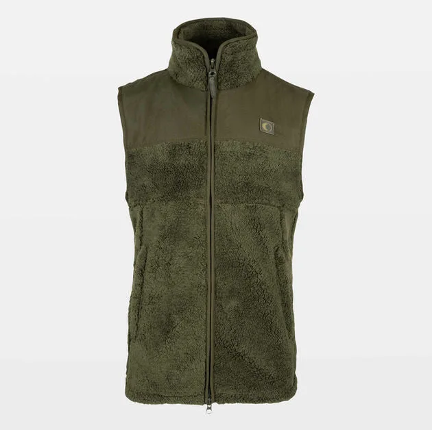 Speero Sherpa Fleece Gilet Dark Olive - Medium