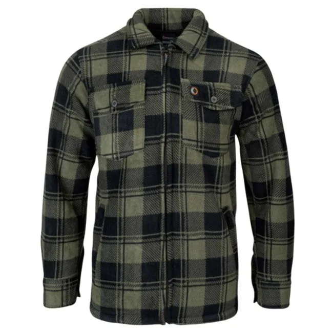 Speero Sherpa Fleece Lined Shirt Green - Large