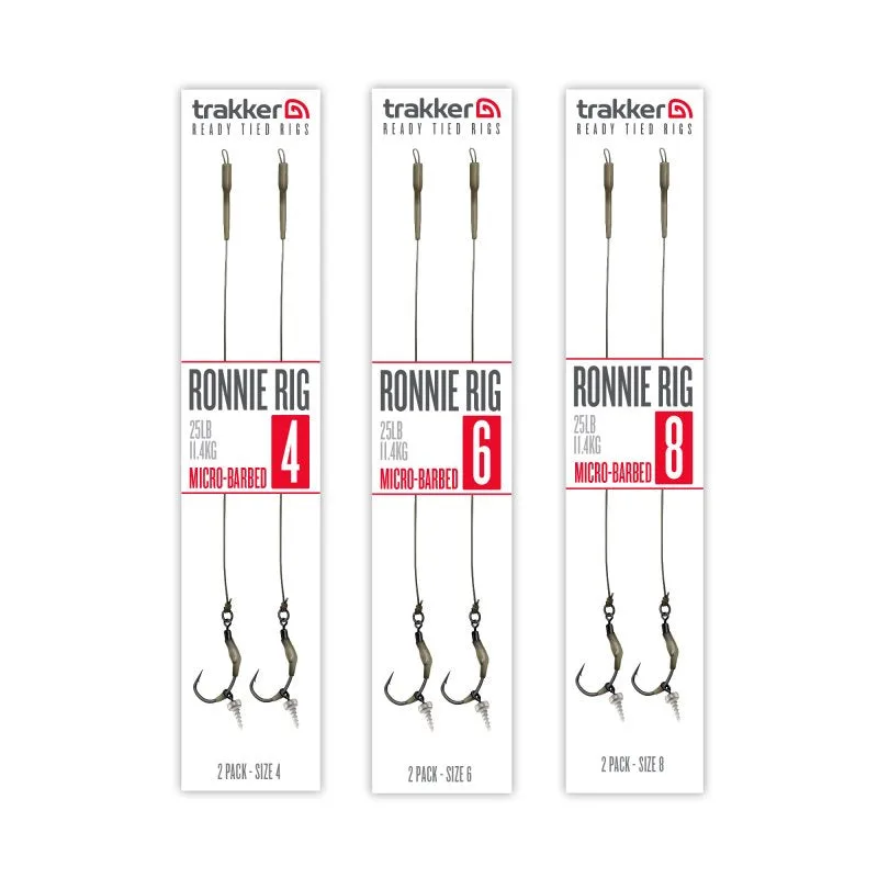 Trakker Ronnie Ready-Tied Rigs — 4, Micro Barbed