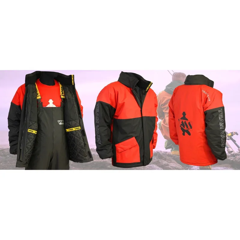 Team Vass 175 Winter Lined Jacket Red and Black - Medium