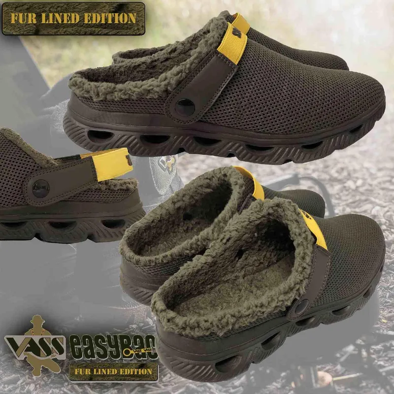 Vass Easy-Bac Fur Lined Edition Trainers Khaki — 13 UK / 48 EU