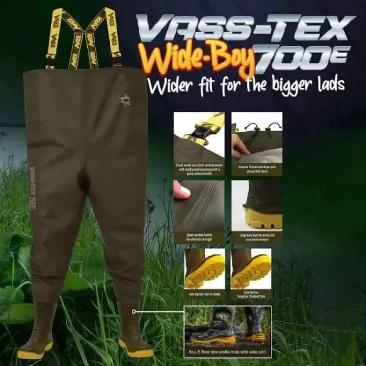 Vass - Tex 700E Wide Boy Edition Chest Waders Size 8 / 42