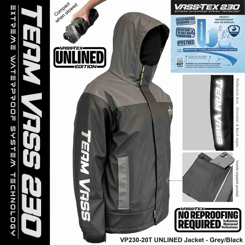 Team Vass 230 Unlined Jacket – Grey/Black - Team Vass 230 Unlined Jacket – Grey/Black XXX-Large