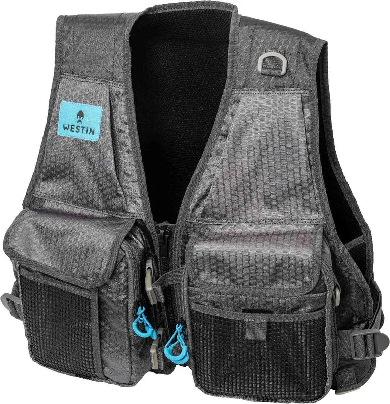 Westin W4 HD Fishing Vest 2 Boxes Titanium Grey - One Size