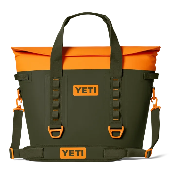 Yeti Hopper M30 Soft Cooler - Olive and King Crab Orange